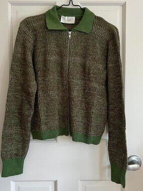 Hosbjerg Green Zip Up Cardigan/Sweater Size M
